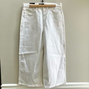 NWT Banana Republic Factory High Rise Wide-Leg Crop Pants Women’s 32/14 White